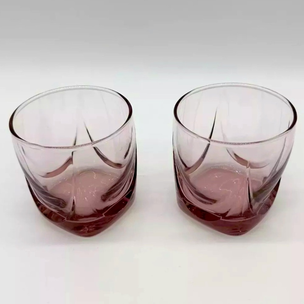 Vintage Cocktail Glasses Libbey Mulberry Imperial Plum Old Fashioned Drape Rocks